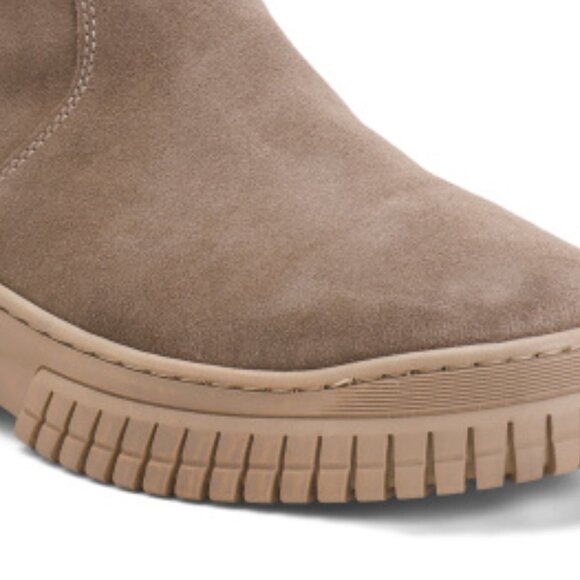 NEW HUSH PUPPIES Suede Mid Shaft Booties With Zip brown for women 364tn - Picture 3 of 6